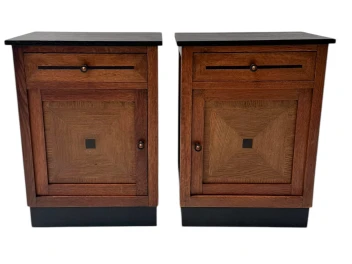 Two Art Deco Modernist Nightstands or Bedside Tables, 1920s